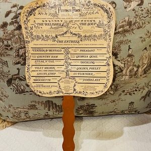 F7-Vintage Pittypat's Porch Atlanta Menu Hand Fan